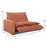 Calais Modular 1.5 Seater Electric Reclining Arm LHF With USB Port Fabric Dimensions