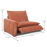 Calais Modular 1.25 Seater Electric Reclining Arm LHF With USB Port Fabric Dimensions