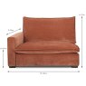 Calais Modular 1.5 Seater Arm LHF Fabric Dimensions