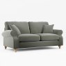 Hazel 3 Seater Sofa Fabric Ansell Moss With Country Oak Leg