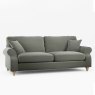 Hazel 4 Seater Sofa Fabric Ansell Moss With Country Oak Leg