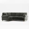 Hazel 4 Seater Corner Sofa Fabric Ansell Moss With Country Oak Leg