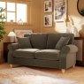 Hazel 2 Seater Sofa Fabric Ansell Moss With Country Oak Leg Lifestyle