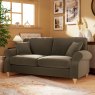 Hazel 3 Seater Sofa Fabric Ansell Moss With Country Oak Leg Lifestyle