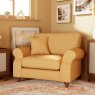 Hazel Snuggler Fabric Oslo Ochre With Burnished Beech Leg Lifestyle