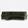 Hazel 4 Seater Corner Sofa Fabric Mikah Basil With Country Oak Leg
