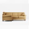 Hazel 4 Seater Corner Sofa Fabric Oslo Ochre With Burnished Beech Leg Side View