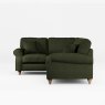 Hazel 4 Seater Corner Sofa Fabric Mikah Basil With Country Oak Leg Side View