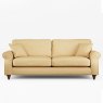 Hazel 4 Seater Sofa Fabric Oslo Ochre With Burnished Beech Leg Front View