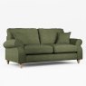 Hazel 3 Seater Sofa Fabric Mikah Basil With Country Oak Leg