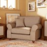 Hazel Snuggler Fabric Oslo Mole With Burnished Beech Leg Lifestyle
