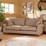 Hazel 4 Seater Sofa Fabric Oslo Mole With Burnished Beech Leg Lifestyle