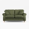 Hazel 2 Seater Sofa Fabric Mikah Basil With Country Oak Leg Front View