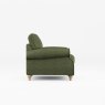 Hazel Armchair Fabric Mikah Basil With Country Oak Leg Rear View