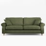 Hazel 4 Seater Sofa Fabric Mikah Basil With Country Oak Leg Front View