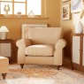 Hazel Armchair Fabric Minco Natural With Burnished Beech Leg Lifestyle