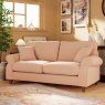 Hazel 3 Seater Sofa Fabric Ansell Rusty Rose With Burnished Beech Leg Lifestyle