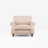 Hazel Armchair Fabric Ansell Rusty Rose With Burnished Beech Leg Front View