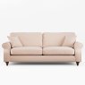 Hazel 3 Seater Sofa Fabric Ansell Rusty Rose With Burnished Beech Leg Front View