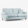 Hazel 3 Seater Sofa Fabric Minco Samur Teal With Country Oak Leg
