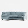 Hazel 4 Seater Corner Sofa Fabric Minco Samur Teal With Country Oak Leg