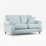 Hazel 2 Seater Sofa Fabric Minco Samur Teal With Country Oak Leg