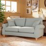 Hazel 3 Seater Sofa Fabric Minco Samur Teal With Country Oak Leg Lifestyle