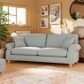 Hazel 4 Seater Sofa Fabric Minco Samur Teal With Country Oak Leg Lifestyle