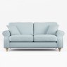 Hazel 3 Seater Sofa Fabric Minco Samur Teal With Country Oak Leg Front View