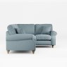 Hazel 4 Seater Corner Sofa Fabric Minco Samur Teal With Country Oak Leg Alternative View