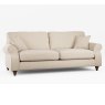 Hazel 4 Seater Sofa Fabric Minco Natural With Burnished Beech Leg Front View