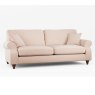 Hazel 4 Seater Sofa Fabric Ansell Rusty Rose With Burnished Beech Leg Front View
