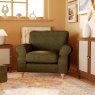 Hazel Armchair Fabric Mikah Basil With Country Oak Leg Lifestyle