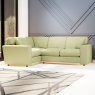 Tyrol 4 Seater Corner Sofa Fabric Oslo Green With Country Oak Leg Lifestyle