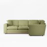 Tyrol 4 Seater Corner Sofa Fabric Oslo Green With Country Oak Leg Side View