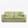 Tyrol 3 Seater Sofa Fabric Oslo Green With Country Oak Leg Front View