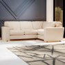 Tyrol 4 Seater Corner Sofa Fabric Mikah Whicker With Burnished Beech Leg Lifestyle