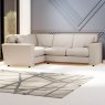Tyrol 4 Seater Corner Sofa Fabric Oslo Mole With Burnished Beech Leg Lifestyle