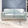 Tyrol 3 Seater Sofa Fabric Minco Teal With Country Oak Leg Lifestyle
