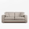 Tyrol 3 Seater Sofa Fabric Oslo Mole With Burnished Beech Leg Front View