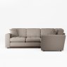 Tyrol 4 Seater Corner Sofa Fabric Oslo Mole With Burnished Beech Leg Side View