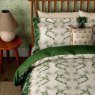Scrolling Carnation Reversible King Duvet Cover Set Olive & Ivory Close Up Lifestyle
