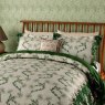 Scrolling Carnation Reversible King Duvet Cover Set Olive & Ivory Side View Lifestyle