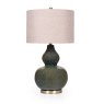 Mindy Brownes Molly Table Lamp Green & Blue Base With Beige Linen Shade