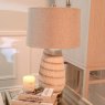 Mindy Brownes Lyla Table Lamp Ivory & Gold Base With Beige Linen Shade Lifestyle