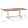 Belgrave Coffee Table Ivory & Oak Dimensions