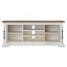 Belgrave 2 Door TV/Entertainment Unit Ivory & Oak Whiteout doors open