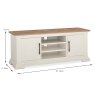 Belgrave 2 Door TV/Entertainment Unit Ivory & Oak Dimensions
