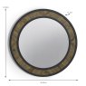 Ellipse Round Wall Mirror Fumed Oak Dimensions