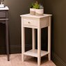 Carson 1 Drawer Tall Side/Lamp Table With Shelf Cream Lifestyle